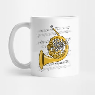 French Horn Player Hornist Brass Musician (Colour) Mug